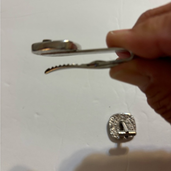 Vintage Hickok Pink Enamel Donkey Silver Tone Cuff Links Tie Bar Clip Set - Picture 4 of 7